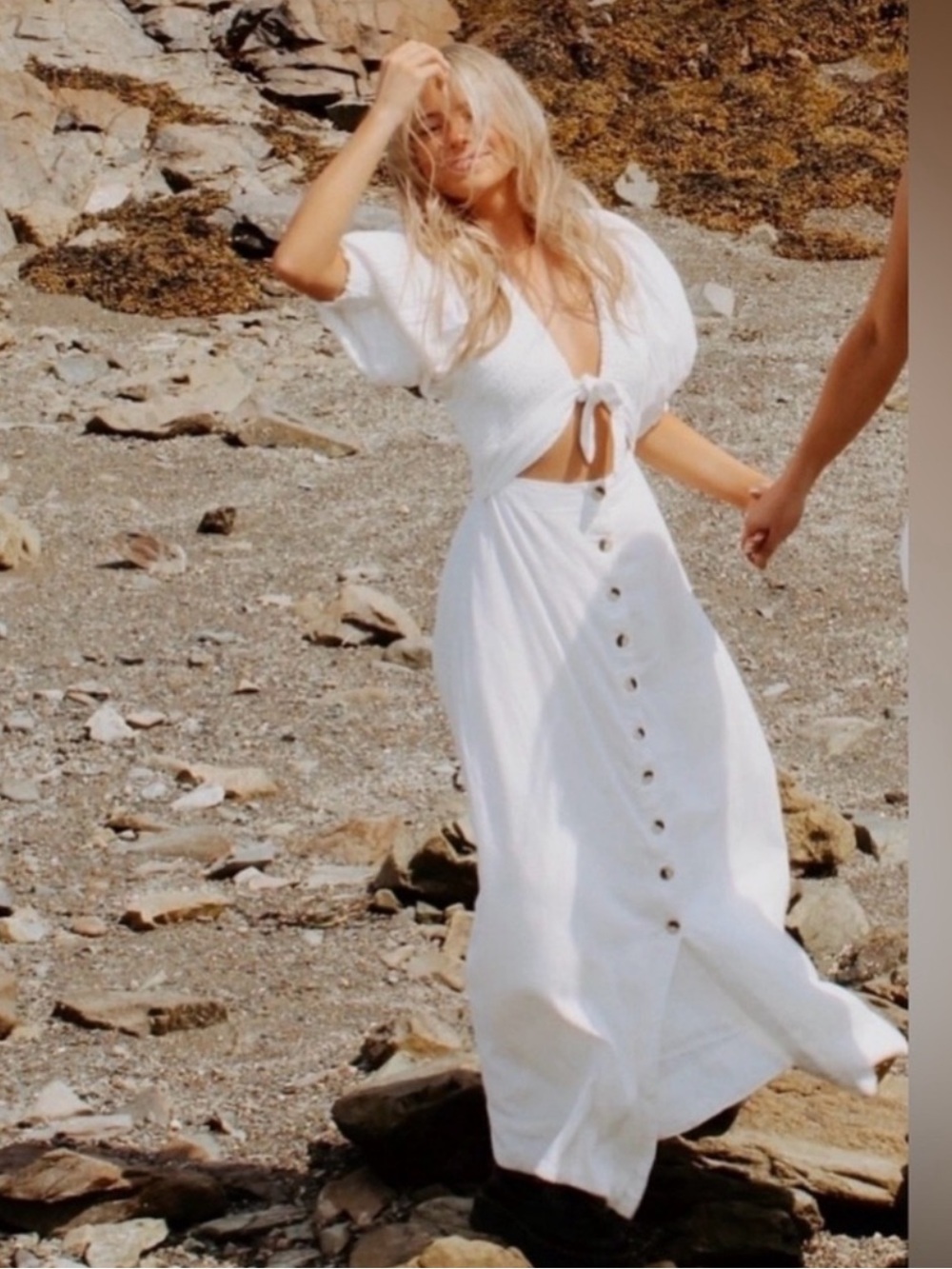 💫FREE PEOPLE💫 L/XL String of hearts Maxi Dress